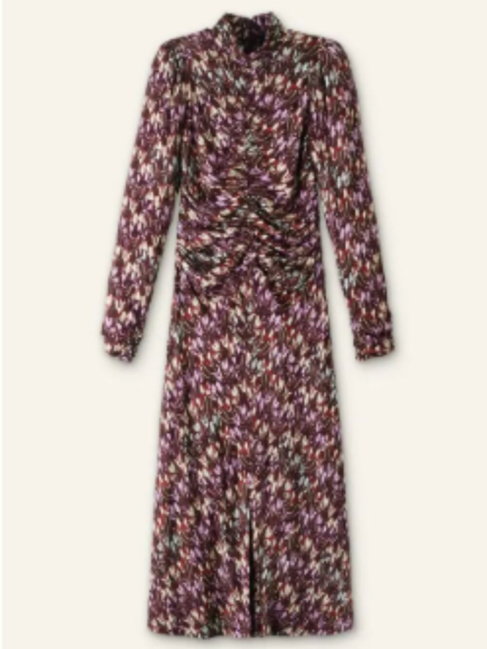 ME+EM Tulip Print Midi Dress, Pink/Brown Multicolor - Size 8 - Picture 3 of 9
